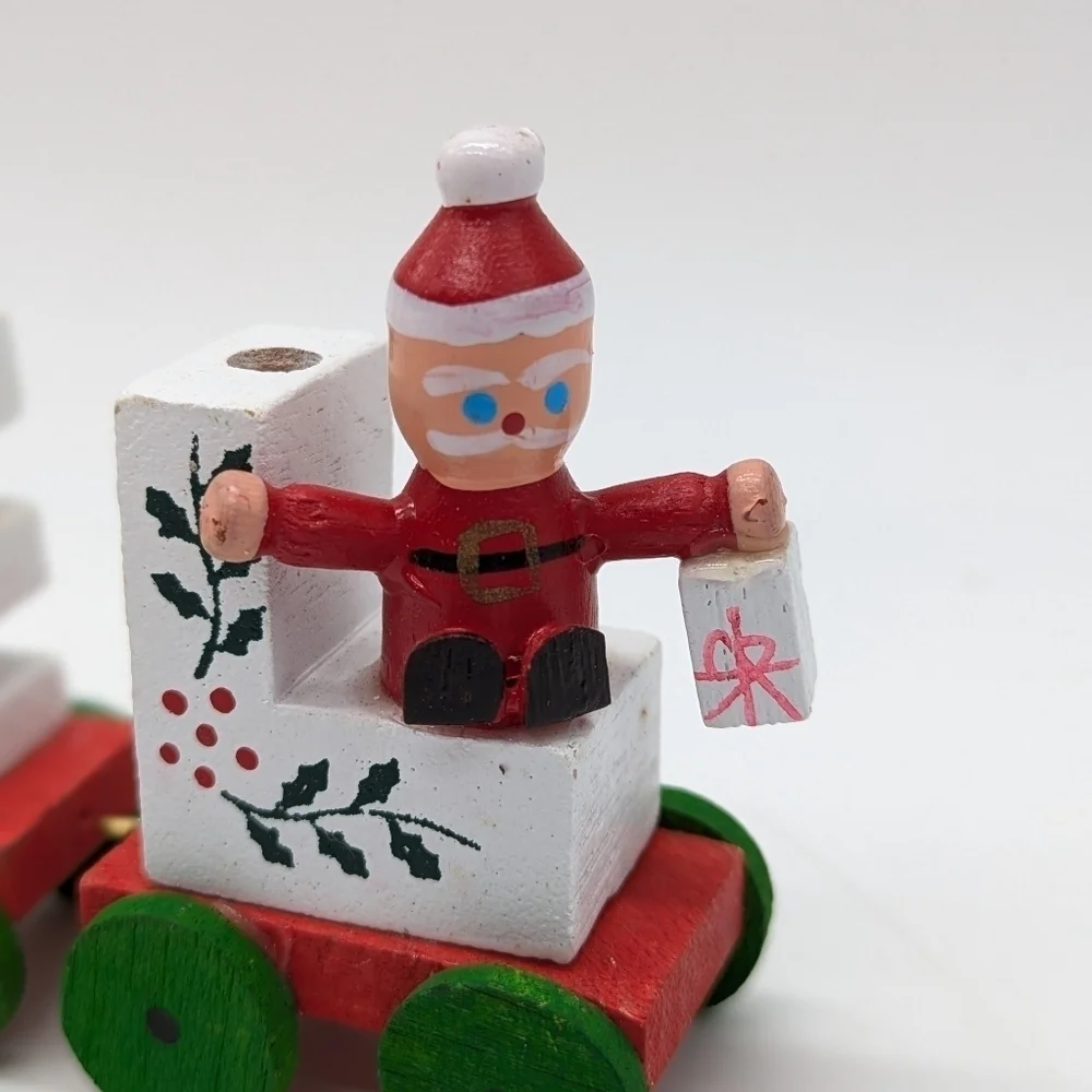 Vintage Wooden Noel candle train